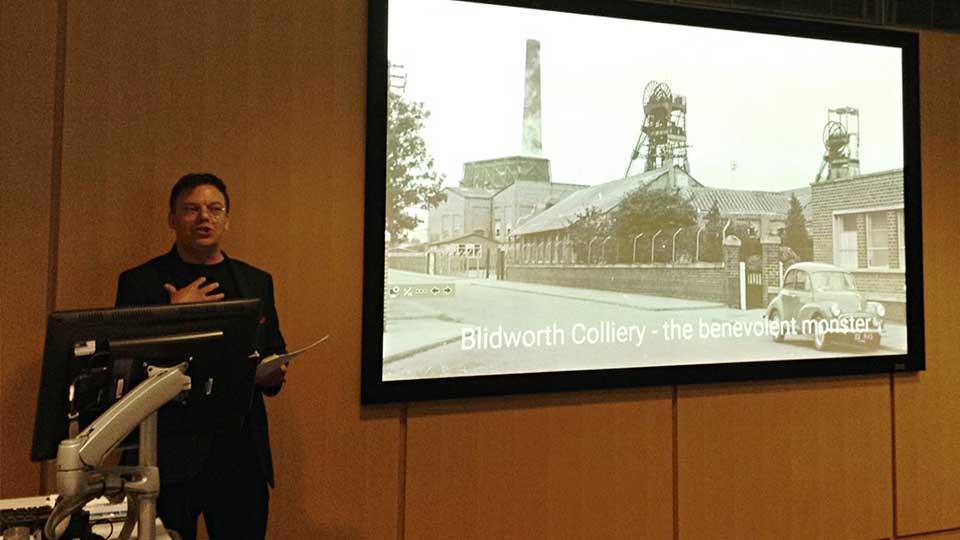 Paul Fillingham speaking at the Coal, Community and Change Symposium, Nottingham Trent University (2019)