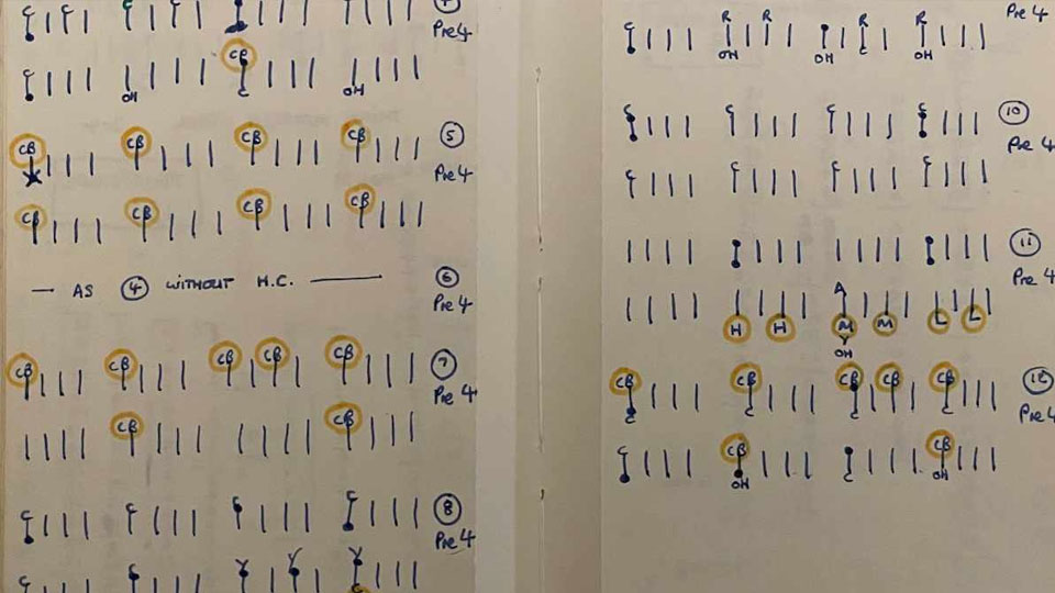 Finance of Romance drum notation for the Roland TR808 Rhythm Composer