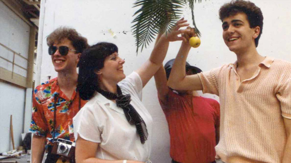Smart Cookies in the Leeds Polytechnic, Fine Art Studio Summer 1982. (L-R) Russ Fisher, Rose Macpherson, Paul Fillingham, Bob Smith