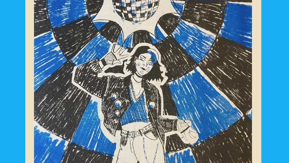 The Art School Dance Goes On - Loud and Lonely fanzine artwork by student Leonie Benn, 2023