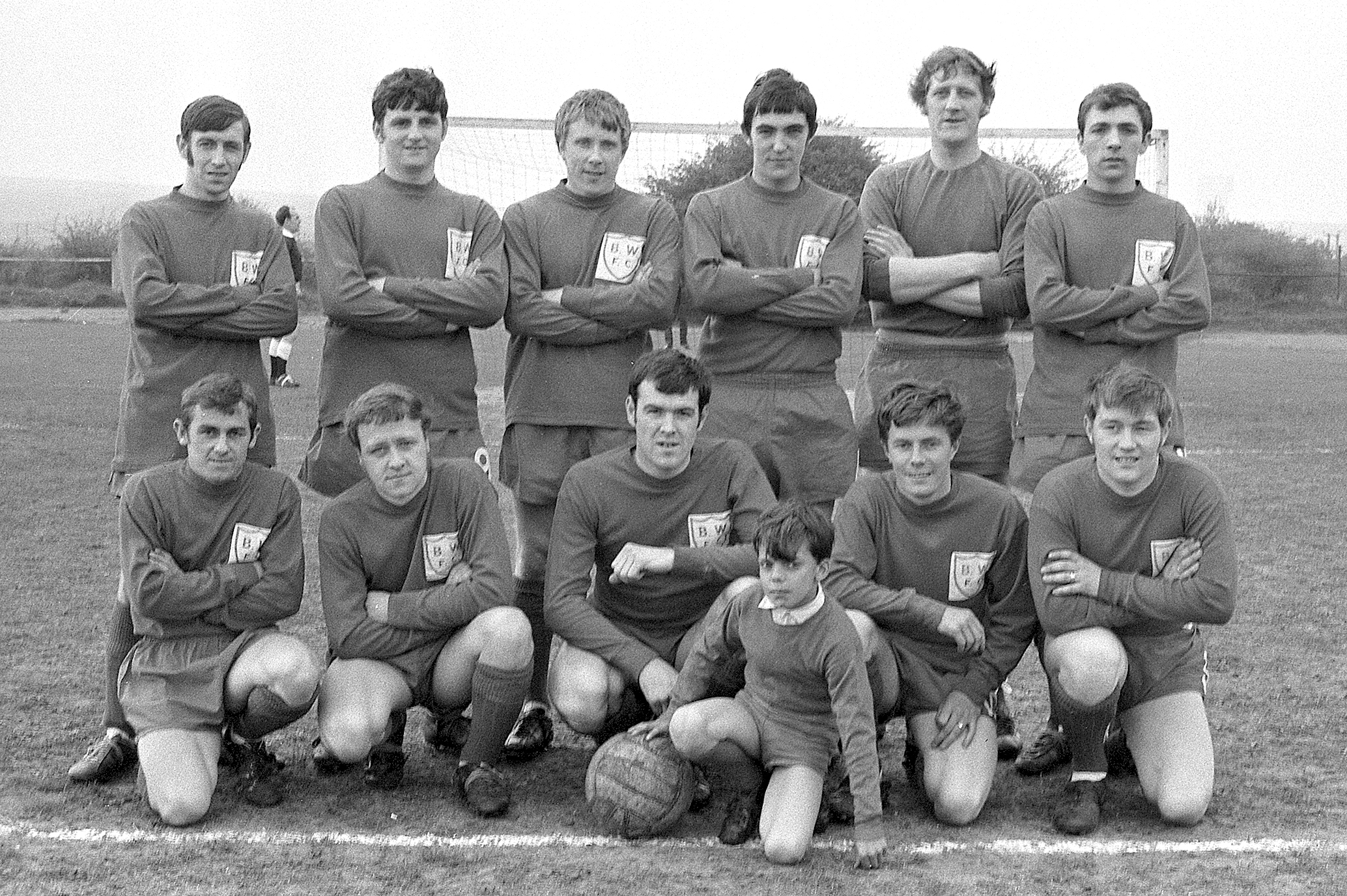 Blidworth Miners' Welfare Football Team 'The Red Devils' posing for a team photograph in 1970